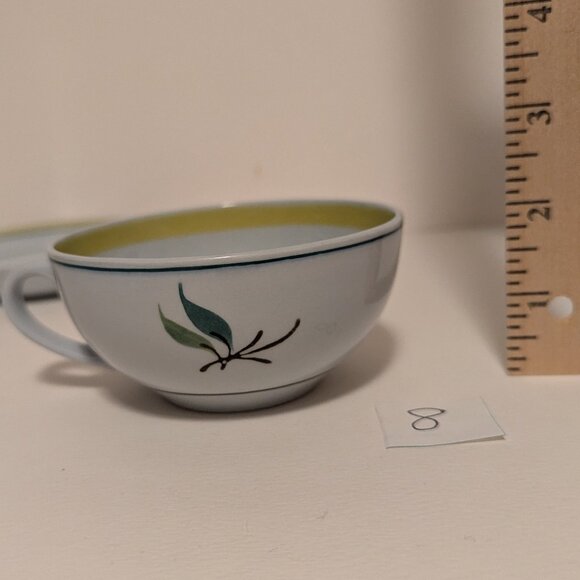Vintage Handpainted Arabia Finland Windflower Teacup and Saucer with Flaw - Picture 10 of 13